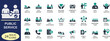 © Md - Public service icon set. Featuring community support, safety, assistance and civic service symbols in bold vector style for web, mobile apps, city services and social projects.