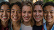 © FARZANA - Various portraits of smiling people with different hair and skin colors.