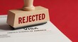 © Abu - Rejected visa application stamp on U S visa form rubber united