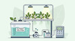 © Play - Hydroponic system for growing plants indoors with nutrient solution and LED lights