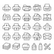 © OpaDesign - Outline icons of printers and office equipment for tech solutions.