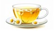 © Rahmat  - Soothing Herbal Chamomile Tea in Glass Cup with Fresh Daisies, Isolated Vector Illustration for Wellness and Health Concepts