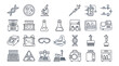 © Vinu_Studio - Biotechnology and Laboratory Research Icon Set – DNA Helix, Microscope, Petri Dish, Pipette Scientific Line Vector Collection