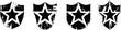 © smth.design - Four distressed black star emblems on shield shaped backgrounds with grunge texture