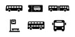 © polgin - Bus public transport icon set solid black vector illustration