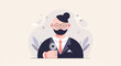 © dhea - A stylized man in a suit and tie holds a magnifying glass, looking closely