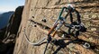 © sari - Rock Climbing Gear on Cliff Face - Safety and Adventure.