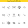 © Vision Collective - Outlined icons represent various concepts within advanced neural network architecture and brain.