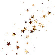 © Anna - Scattered rose gold star confetti and circles isolated on transparent background for festive decoration