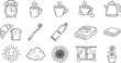 © Vitechek - Collection of morning routine and daily life icons in a simple doodle style