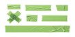 © GraphixEra - Realistic green masking tape set with wrinkled adhesive strips and cross shape for collage design vector illustration on white background
