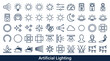 © Galina - visibility atmosphere and visual effects represented as clean line icons; forty unique icons: light beam rays icon, glowing bulb