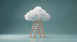 © adam - Cloud Ladder Aspiration Goal Success Minimal Teal Background