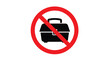 © MohZakki - A graphic illustration of a black briefcase with a red prohibition sign on a white background.