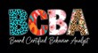 © George Louris  🜲 - Bold, colorful text design spelling 'BCBA' with patterns & floral accents on a black backdrop