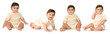 © New Africa - Cute baby on white background, set of photos