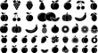 © Vexora Studio - Fruite Silhouette Icon set Vector Illustration on White Background