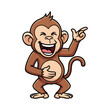 © asbon - Cartoon monkey laughing and pointing finger while holding stomach