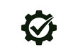 © Gradix Studio - Gear with check mark symbol represents approval and process