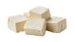 © PROSTOCK - Freshly cut firm tofu cubes, a healthy plant-based protein source, stacked and isolated on a transparent background for culinary designs