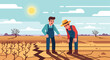 © Hox - Farmers despair over drought-stricken cracked earth and dead crops under a harsh sun