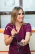 © Gonzalo Infiesta - Female veterinarian holding stethoscope at a hospital