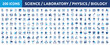 © Icons-Studio - Huge set of 200 solid icons. Mega collection concept of science, laboratory, physics, research and biology. Vector illustration.
