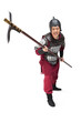 © Blue Jean Images - Humorous studio shot: armored ancient soldier