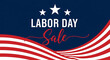 © Bithi - Red white and blue labor day sale banner with stars and wavy stripes
