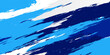 © Zayyan - Abstract blue brush stroke background with bold, dynamic paint streaks in varying shades of blue and white