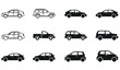 © MdAtaur - A collection of various car silhouettes and line art illustrations