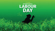 © SWEET - A vibrant green tea themed poster for International Labour Day featuring the silhouette of a worker in a field, symbolizing hard work and dedication.