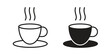 © kia - Hot coffee cup icon. Black and White Vector Illustrations. line icon vector pictogram