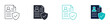 © Masuda Akthar - Identity protection icons, personal data document with shield symbol, user privacy security icon in line and silhouette style, vector illustration