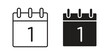 © Lohan - Calendar day icon set in black outline and fill. Editable icons