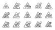 © Hasyim - Collection of global disaster warning signs in triangle frames.
