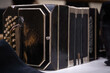 © Baudalab - Bandoneon musical instrument. A bandoneon resting on an old tango dance floor.