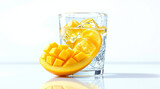 fresh fruit in a glass with a splash of water