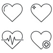 © Taslima - Editable Set Icon of Love Heart Cardio, Vector illustration