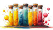 © Ryan - Test tubes with colorful chemical solutions, laboratory workflow, molecular biology experiments, biotechnology research, scientific illustration, and laboratory visualization.
