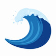 © Gayan - Stylized Blue Ocean Wave Flat Vector Illustration, Minimalist Sea Splash Graphic Isolated on White Background for Summer Nature Concept and Marine Design Projects