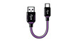 © Mstsalma - Illustration of a usb c to usb a adapter cable with purple cord