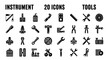 © Donald - Collection of 20 Vector Icons Representing Tools and Instruments for Various Applications
