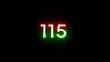 © Positive Thinking - Glowing neon number. neon count number illustration on black background.