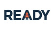 © mahameru - Modern clean flat vector illustration of the word 'READY' with a microphone icon, symbolizing podcast preparation and audio communication.