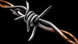 © LiezDesign - close up of a barbed wire fence with black background