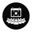 © vectree - Audience eagerly anticipates a highly anticipated event highlighted by a prominent star symbol on a calendar in a modern minimalist presentation setting
