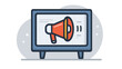 © Sititri - Digital marketing and online advertising concept with a megaphone icon on a screen for announcements and promotion.
