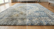 © xartproduction - Before and after view of a dirty area rug after professional cleaning.
