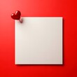 © mdabdulmonaf - A blank white note with a red heart shaped push pin on a red background for love notes or reminders